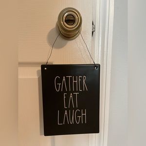 Rae Dunn GATHER EAT LAUGH Black Door Hanger